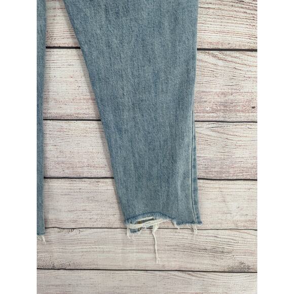 Pistola Charlie High Rise Straight Distressed Jeans Women's 25 Blue Light Wash - Picture 8 of 14